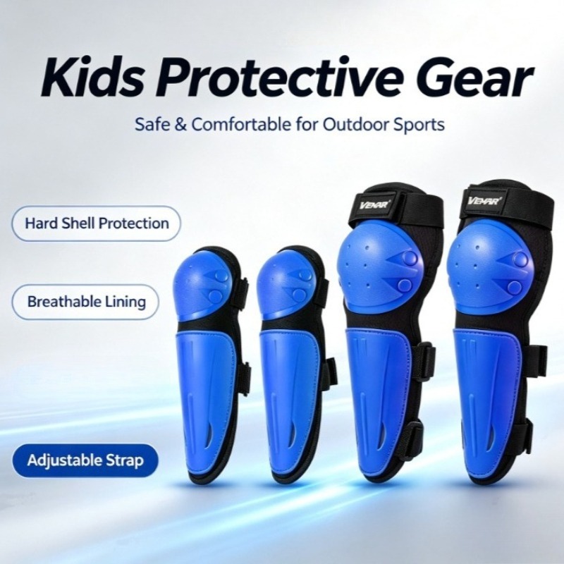 Motorcycle Gear For Kids - ชุดอุปกรณ์ป้องกันสำหรับเด็กขี่มอเตอร์ไซค์ ชุดป้องกันเข่าและข้อศอกสำหรับมอเตอร์ไซค์ ถุงมือป้องกันข้อศอกและเข่าสำหรับกีฬา