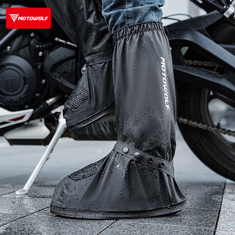 Motorcycle Gear Youtube - ปลอกหุ้มรองเท้า PVC หนา ป้องกันการลื่น ป้องกันการสึกหรอ ออกแบบสะท้อนแสง