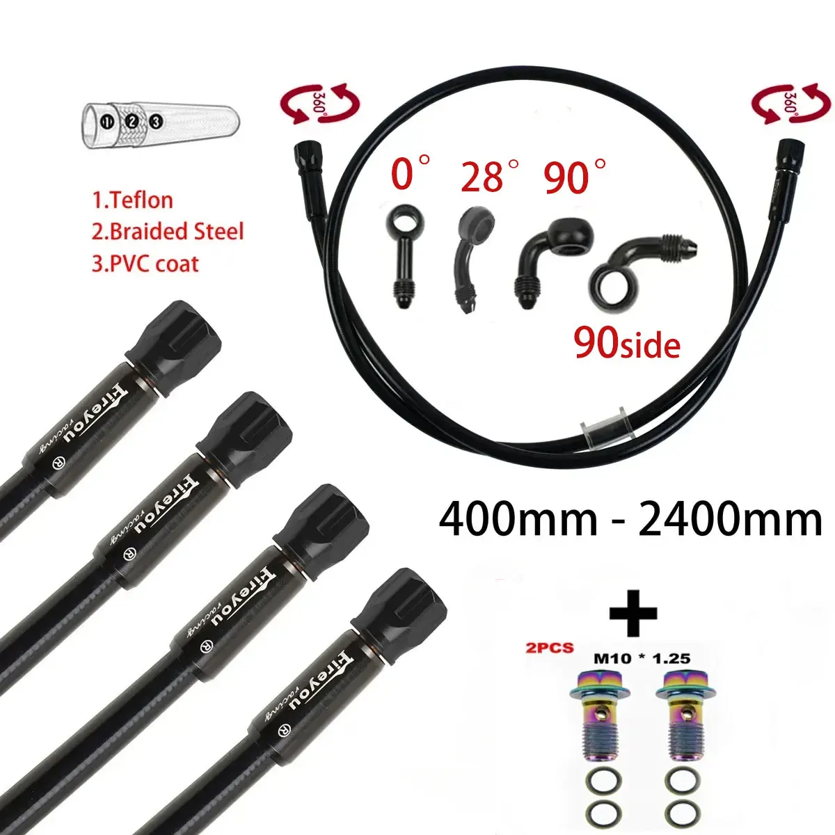 Gear Clutch Motorcycle - AN3 Braided เบรคท่อรถจักรยานยนต์ไฮดรอลิกคลัทช์หลอดกระบอกเบรคน้ํามัน DOT ท่อ Racing