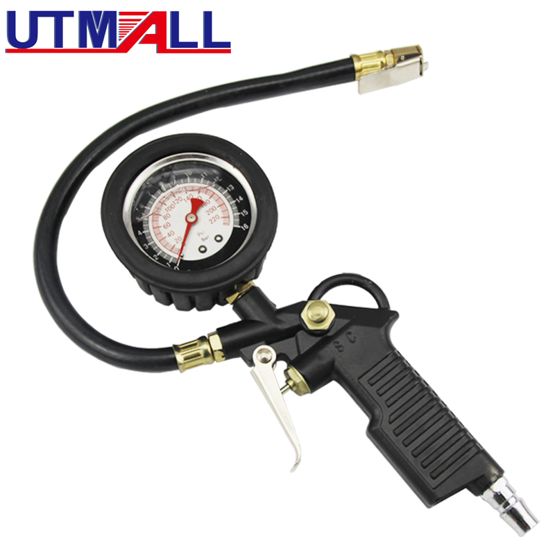 Tyre Pressure Gauge - เกจวัดลมยางแบบมืออาชีพ พร้อมหน้าปัดวัดแรงดันลมยาง แบบหนีบ สำหรับรถยนต์ รถบรรทุก รถจักรยานยนต์