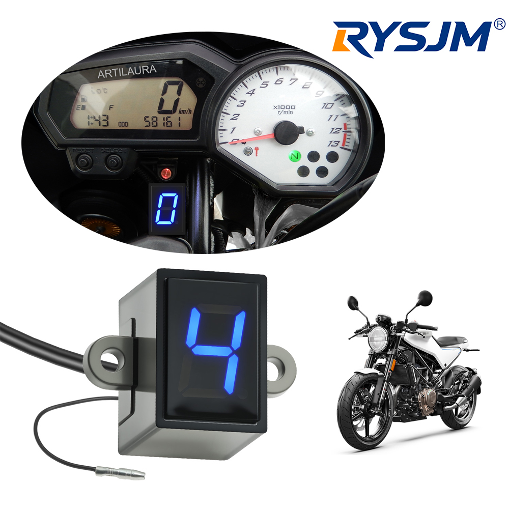 Motorcycle Gear Blue - จอแสดงผลเกียร์ดิจิตอลสำหรับรถจักรยานยนต์แบบสากล 6 สปีด พร้อมไฟ LED สีฟ้า