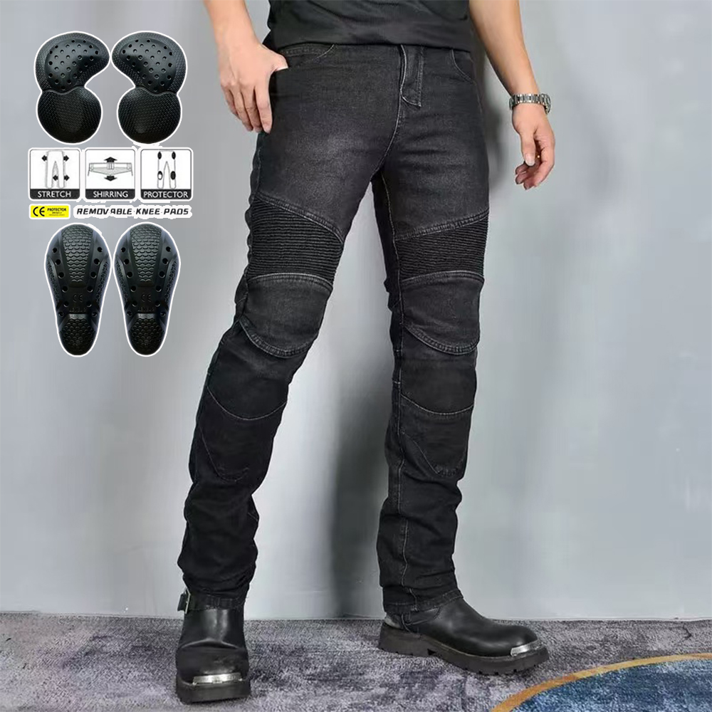 ใหม่วิบากสีดําสีเทากางเกงผู้ชา - Motorcycle Gear Blue บทวิจารณ์และราคา