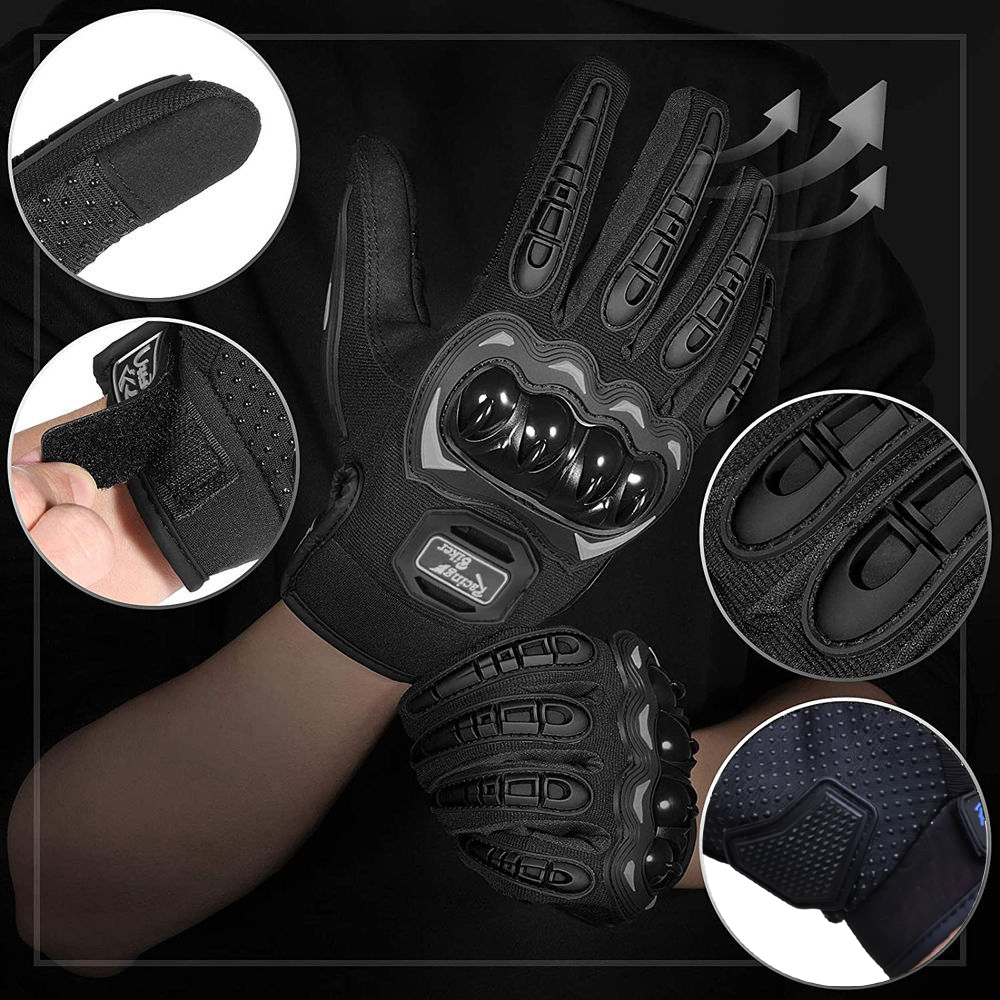 ถุงมือแข่งรถมอเตอร์ไซค์ ป้องกั - Motorcycle Gear Blue บทวิจารณ์และราคา