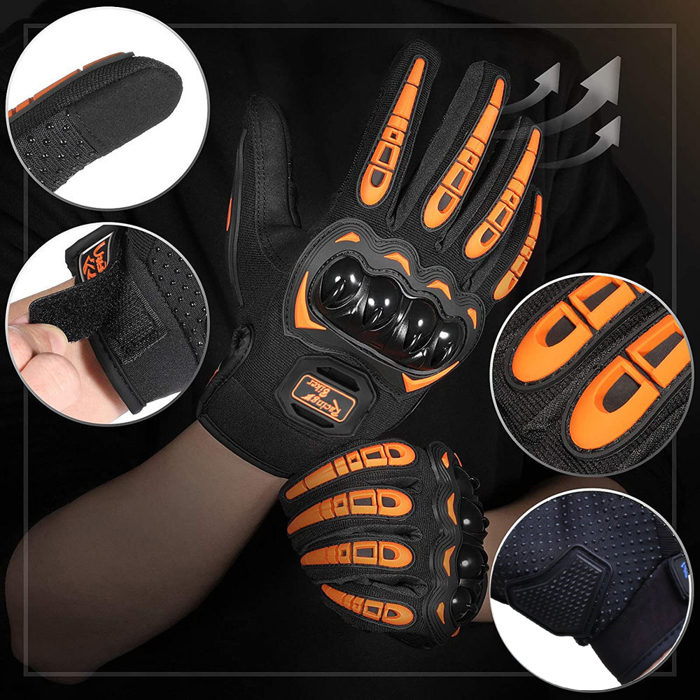ถุงมือแข่งรถมอเตอร์ไซค์ ป้องกั - Motorcycle Gear Blue บทวิจารณ์และราคา
