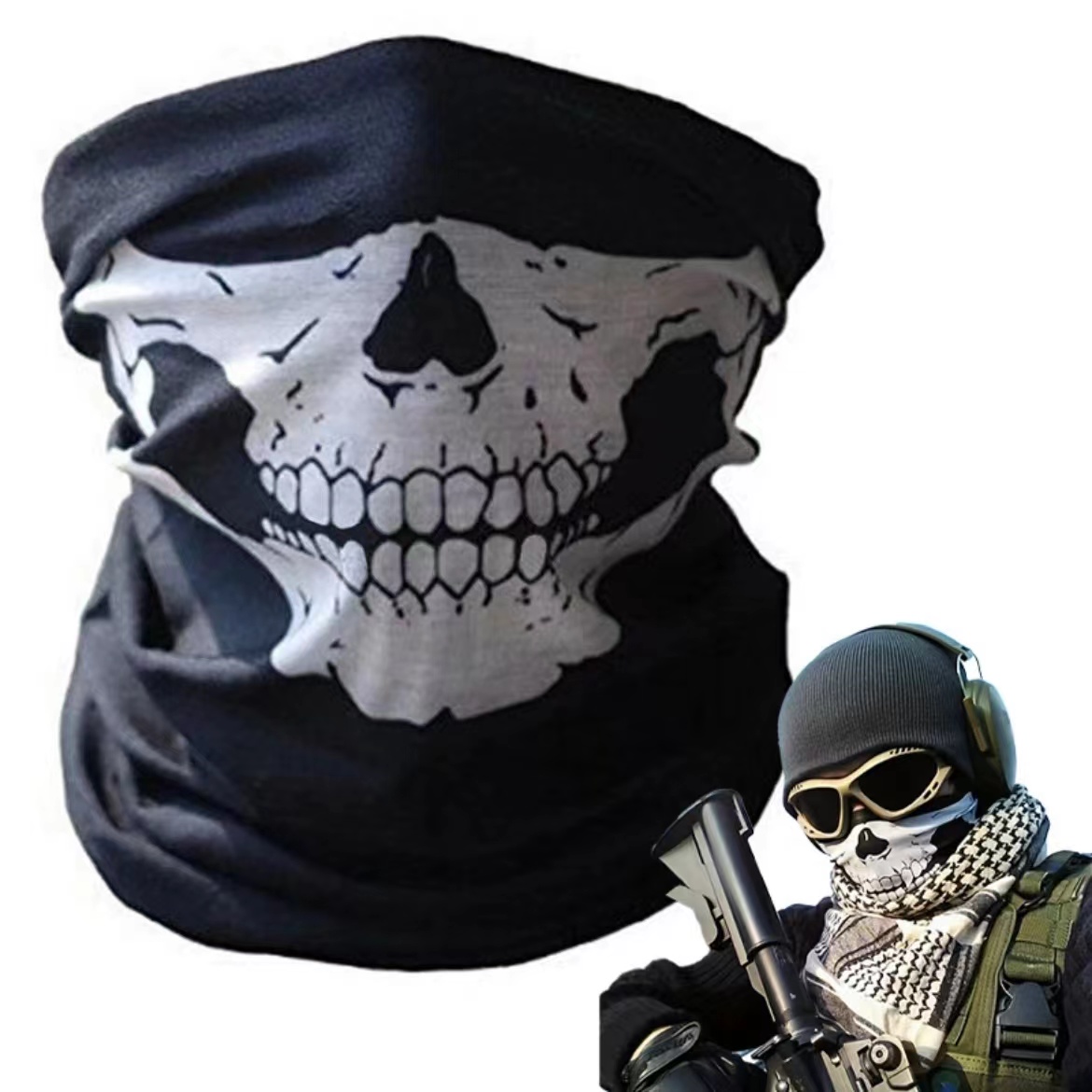 หน้ากากบาลาคลาวาพิมพ์ลายหัวกะโ - Motorcycle Gear Youtube บทวิจารณ์และราคา