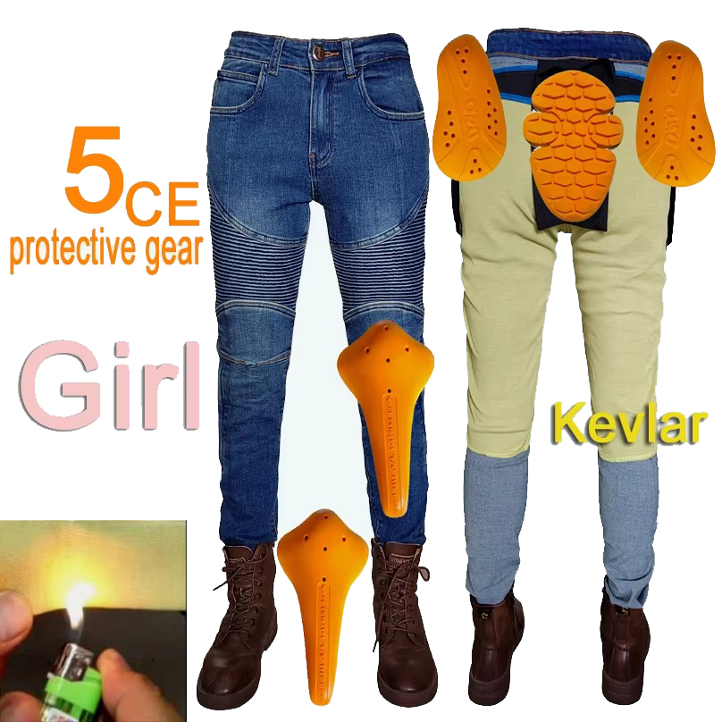 กางเกงยีนส์มอเตอร์ไซค์สำหรับผู - Motorcycle Gear Blue บทวิจารณ์และราคา